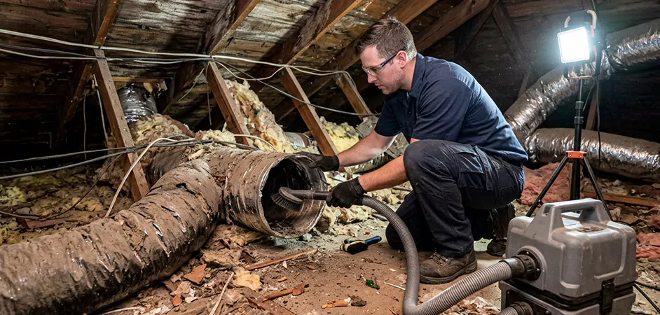 Storm-Damaged Attic Duct Cleaning in North Bergen